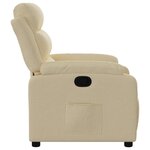 vidaXL Fauteuil inclinable Crème Tissu