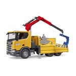 Bruder 03551 - Camion de chantier Scania Super 560R avec grue et 2 palettes