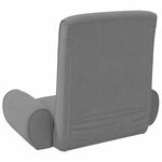 vidaXL Fauteuil de sol ajustable Gris foncé Velours grainé