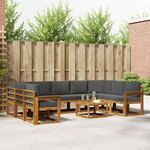 vidaXL Ensemble de canapés d'extérieur 10 Pièces Naturel et Anthracite