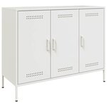 vidaXL Buffet blanc 100 5x39x79 cm acier laminé à froid