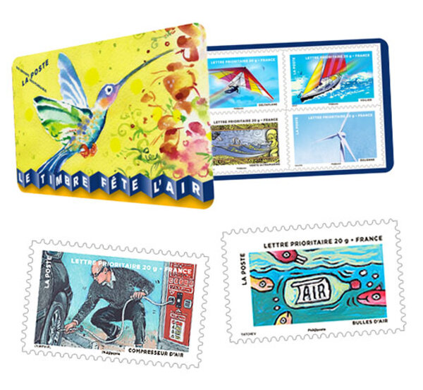 Carnet - Le Timbre Fête L'Air - 12 timbres autocollants