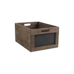 Caisse de rangement en bois avec ardoise 35 x 23 x 17 5 cm