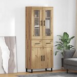 vidaXL Haut Armoire 2 Pièces Chêne artisanal Bois Aggloméré et Verre