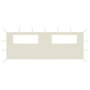 vidaXL Paroi latérale de belvédère avec fenêtres 6x2 m Crème