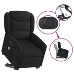 vidaXL Fauteuil inclinable de massage électrique Noir Tissu