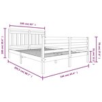 vidaXL Cadre de lit Blanc Bois massif 160x200 cm