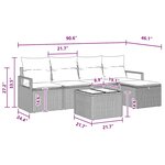 vidaXL Ensemble de canapé de jardin 6 Pièces Marron Poly rotin