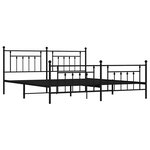 vidaXL Cadre de lit métal sans matelas avec pied de lit noir 193x203cm