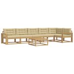 vidaXL Ensemble de canapés d'extérieur 7 Pièces Blanc et Beige
