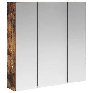 vidaXL Armoire Miroir de Salle de Bain Chêne fumé 70 x 14 5 x 70 cm