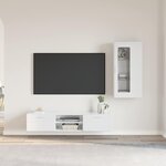 vidaXL Ensemble meuble TV FLORIN Blanc brillant Bois d'ingénierie