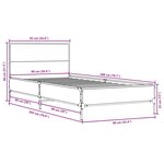 vidaXL Cadre de lit chêne sonoma 90x200 cm bois d'ingénierie et métal