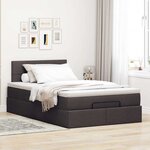 VidaXL Cadre de lit ottoman avec matelas marron foncé 120x190 cm tissu