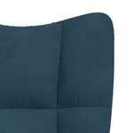 vidaXL Chaise de relaxation avec tabouret Bleu Velours