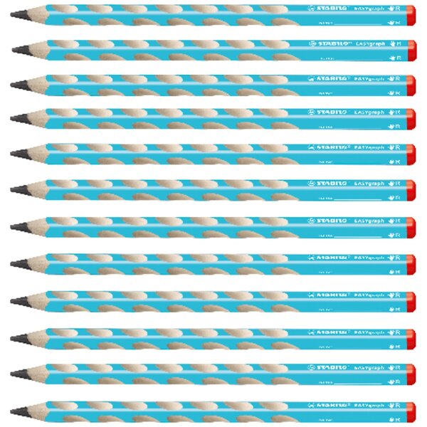 Crayon graphite EASYgraph B droitier bleu clair x 12 STABILO