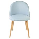 MACARON chaise de salle a manger - Tissu bleu pastel - Scandinave - L 50 x P 50 cm