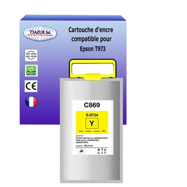 Cartouche compatible avec Epson WF-C869RD3TWFC EPP  C869RDTWF remplace Epson T9734 - Jaune - 22 000 pages