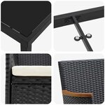 vidaXL Ensemble de salle à manger pour jardin 7 Pièces Noir Poly rotin