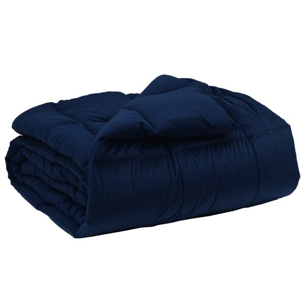 vidaXL Duvet d'hiver Matelassé Bleu foncé 155 x 200 cm Microfibre