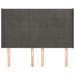 vidaXL Tête de lit avec oreilles Gris foncé 147x16x118/128 cm Velours