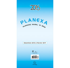 Planning planexa 5 volets 180 x 330 15 mois 330x900 mm EXACOMPTA