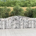 vidaXL Paniers à gabions arqués 2 Pièces 400x30x80/100 cm Fer galvanisé