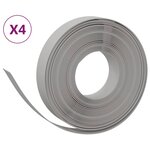vidaXL Bordures de jardin 4 Pièces gris 10 m 10 cm polyéthylène
