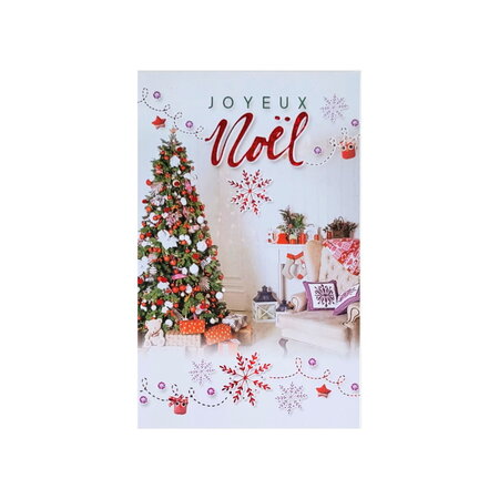 Carte de voeux avec enveloppe - lot de 5 cartes joyeux noël