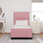 Lit en velours rose vidaXL 100x200 cm