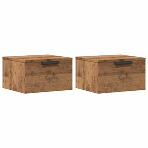 vidaXL Tables de chevet murales 2 Pièces chêne artisanal 34x30x20 cm