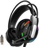 Ovegna A12 :Casque Gamer Filaire, Son 7.1 Surround, Anti Bruit pour PS4, Prise USB Audio pour consoles, PC, Mac