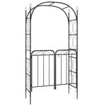 vidaXL Arche de jardin avec portail noir 108x45x235 cm acier