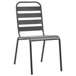 vidaXL Ensemble de salle à manger pour jardin 5 Pièces Gris foncé Acier