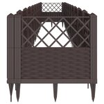 vidaXL Jardinière avec piquets marron 363 5x43 5x43 5 cm PP