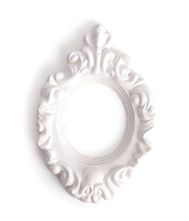 Mini cadre en Plâtre Ovale baroque