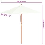 vidaXL Parasol d'extérieur avec mât en bois 150x200 cm Sable