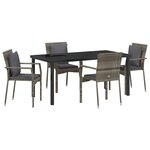 vidaXL Ensemble de salle à manger pour jardin 5 Pièces Gris Poly rotin