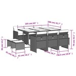 vidaXL Ensemble à manger de jardin et coussins 11 Pièces beige poly rotin