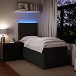 vidaXL Sommier à lattes de lit avec matelas Noir 90x190 cm Velours