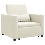 vidaXL Fauteuil convertible crème en velours 3-en-1
