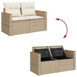 vidaXL Ensemble de canapé de jardin 8 Pièces Beige Poly rotin