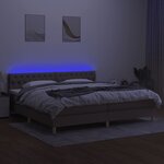vidaXL Sommier à lattes de lit et matelas et LED Taupe 200x200cm Tissu
