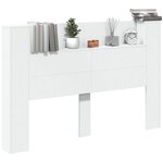 vidaXL Tête de lit Blanc 160 x 16 5 x 103 5 cm Bois d'ingénierie