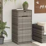 vidaXL Armoire de rangement de jardin gris 55x55x111 cm résine tressée