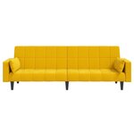 vidaXL Canapé-lit à 2 places avec deux oreillers Jaune Velours