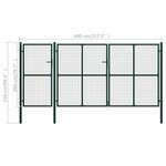 vidaXL Portail de jardin Acier 400 x 200 cm Vert