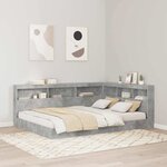 vidaXL Tête de lit de rangement Gris béton 140 cm Bois d'ingénierie