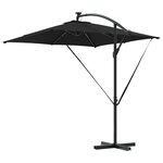 vidaXL Parasol banane à mât déporté Noir 249 x 249 x 250 cm