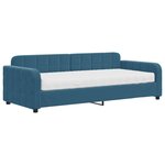 vidaXL Lit de jour avec matelas bleu 90x200 cm velours